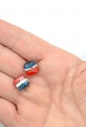 Red White Blue Glass Studs